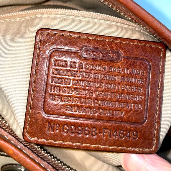 Vintage Coach Monogram Tote in Brown Beige w Shoulder Strap Lightweight & Roomy - Picture 5 of 16